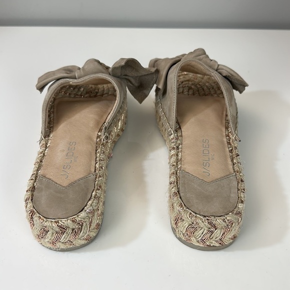 Suede Bow Slide Sandals for Women for sale | eBay J/Slides Ritsy Taupe Bow Espadrille Platform Sandals Size 8.5